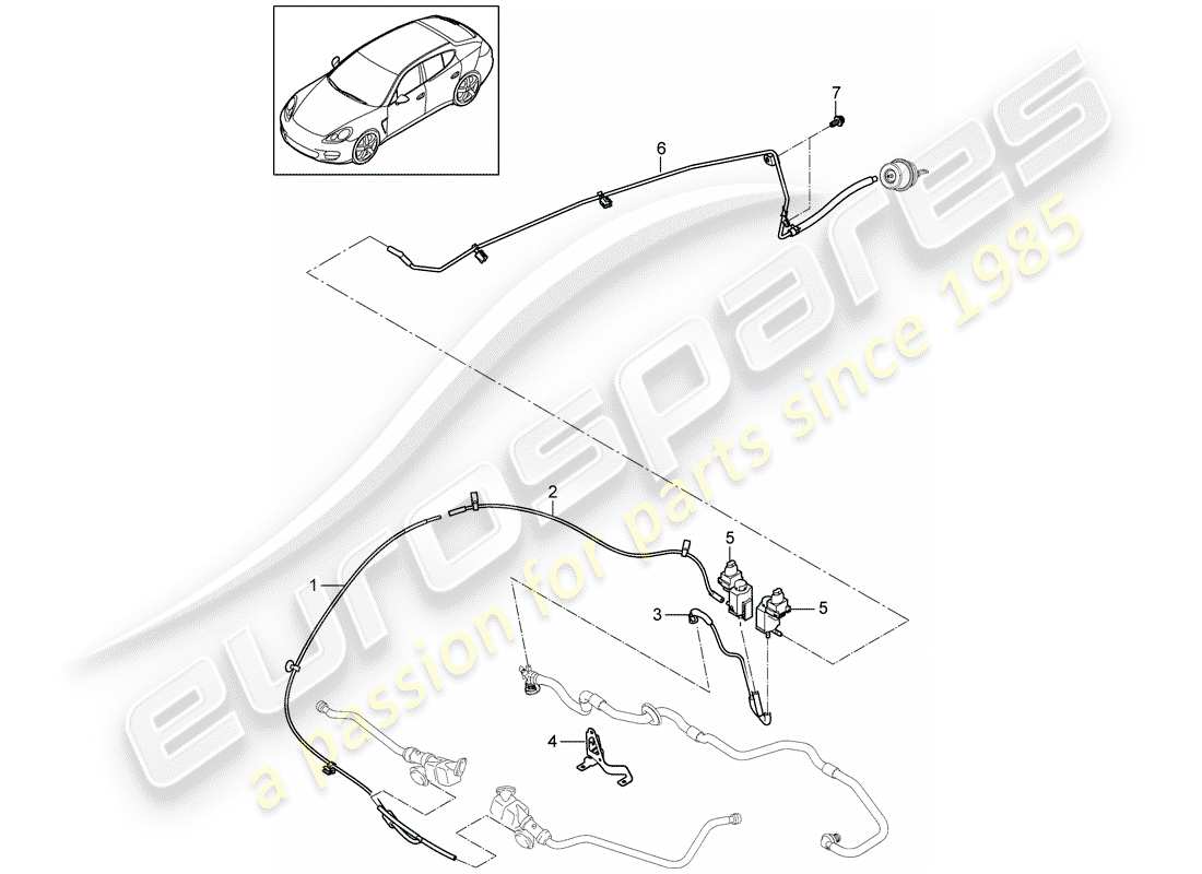 porsche 2013 (panamera 970) tuyau de pression schéma des pièces