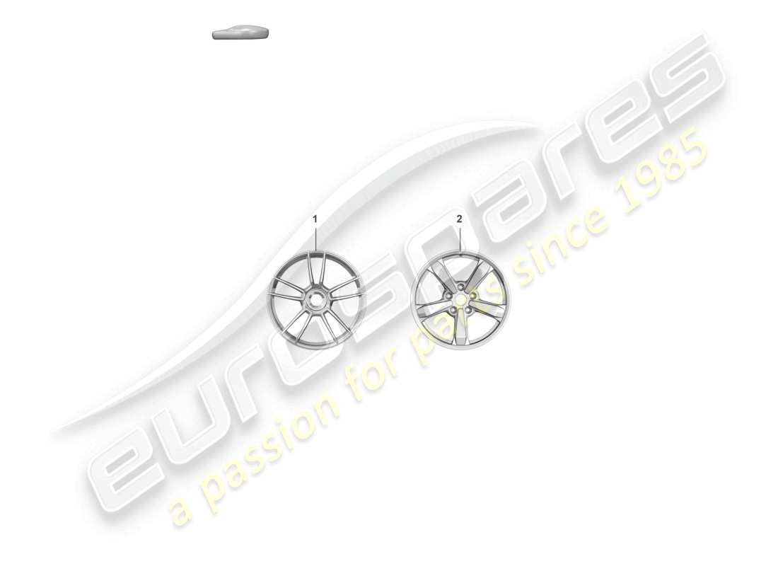 porsche 2019 (992-1) jante en alliage gts schéma des pièces