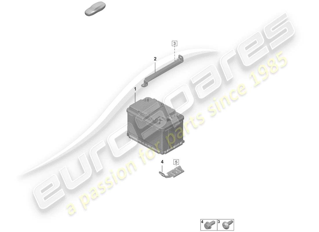 porsche 2019 (992-1) batterie schéma des pièces