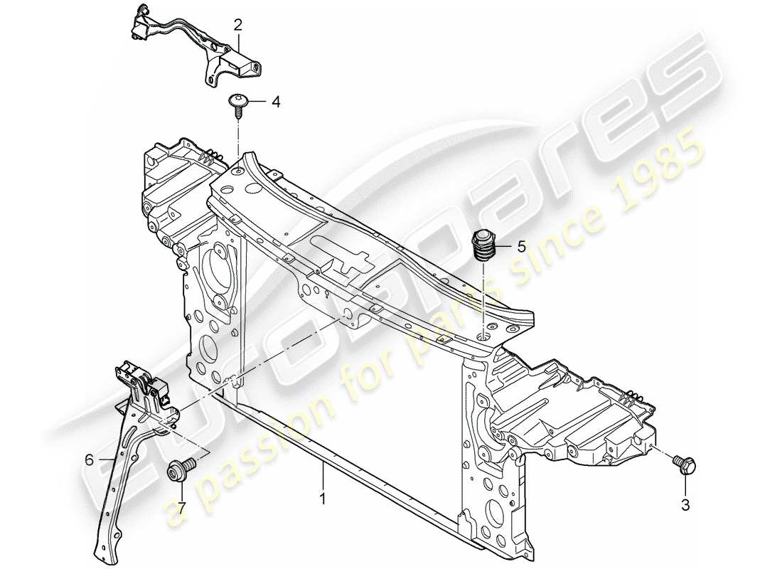 porsche 2010 (cayenne e1 9pa) schéma des pièces du support