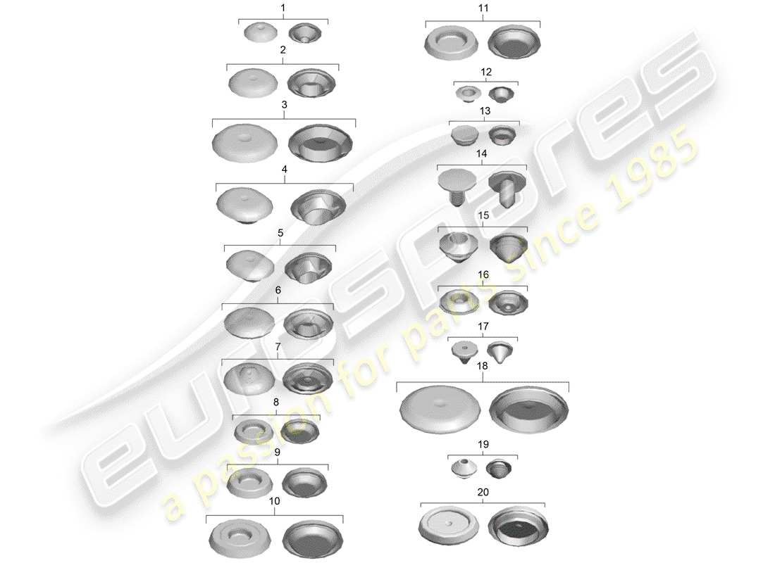 porsche 2019 (991-2 r/gt3/rs) diagramme de pièce de prise