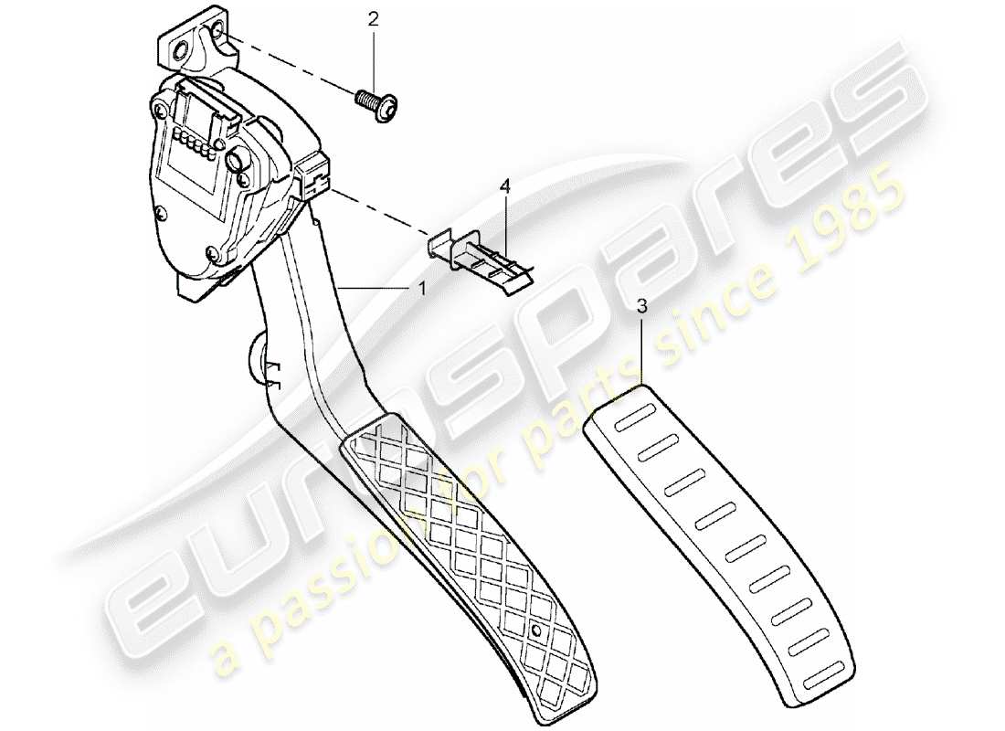 porsche 2003 (cayenne e1 9pa) frein et acc. assemblage de la pédale schéma des pièces