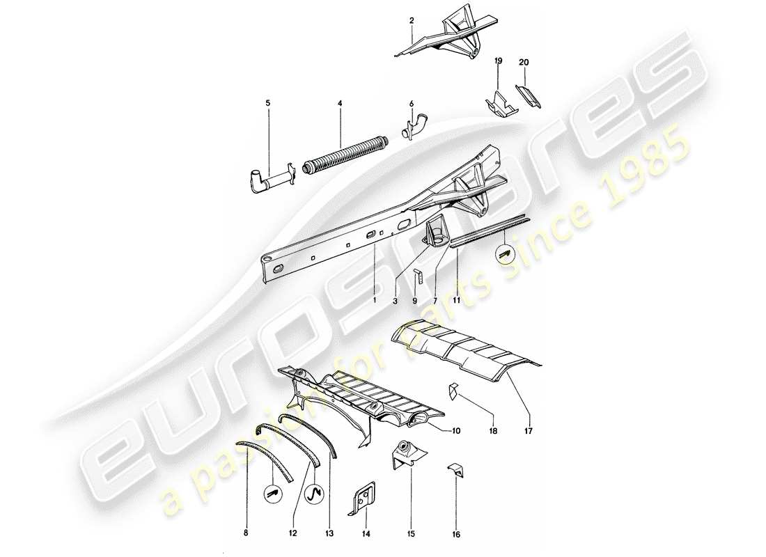 porsche 1972 (914) diagramme des pièces du cadre