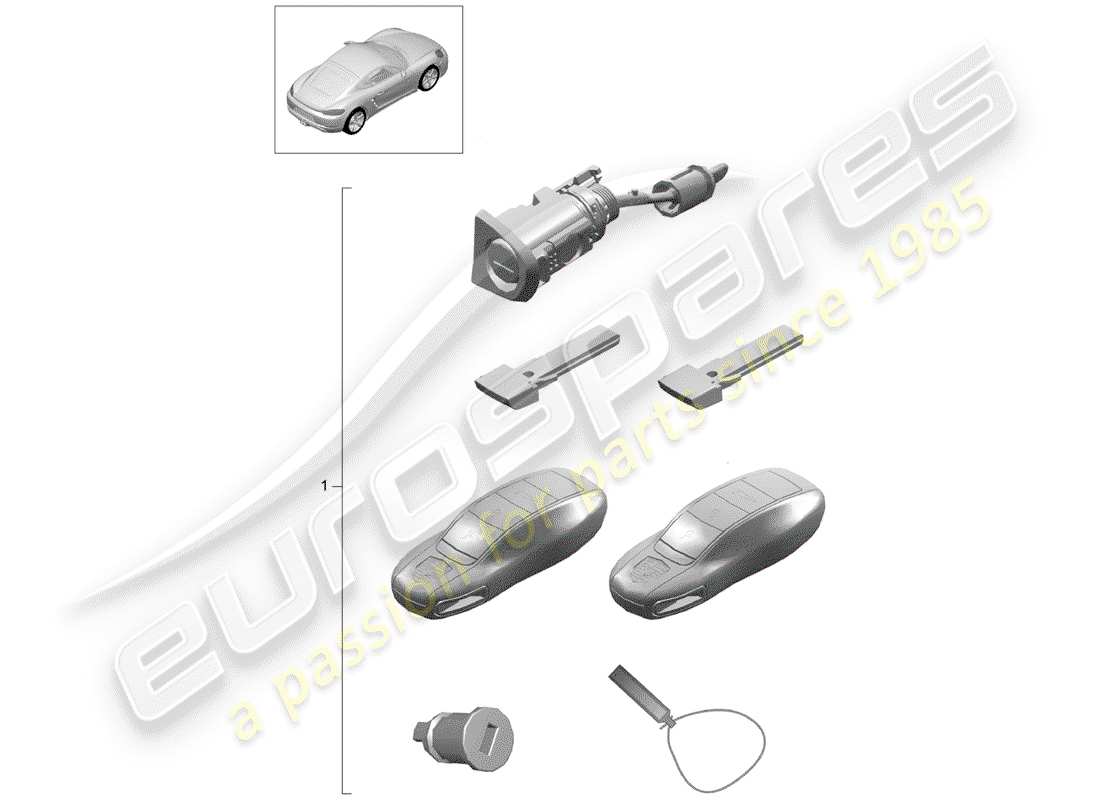 porsche 2018 (718 cayman) kit de réparation schéma des pièces