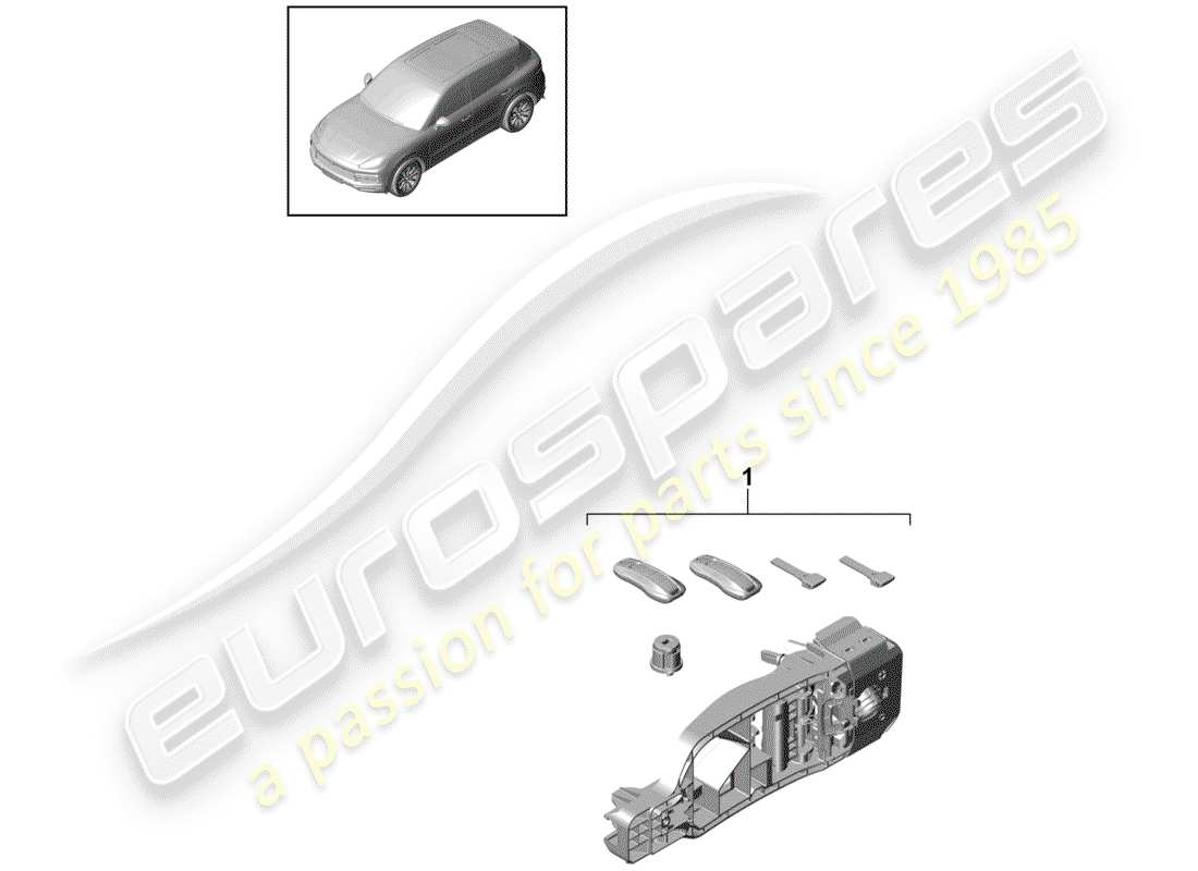 porsche 2019 (cayenne e3 9ya/9yb) 1 régler les cylindres de serrure schéma des pièces
