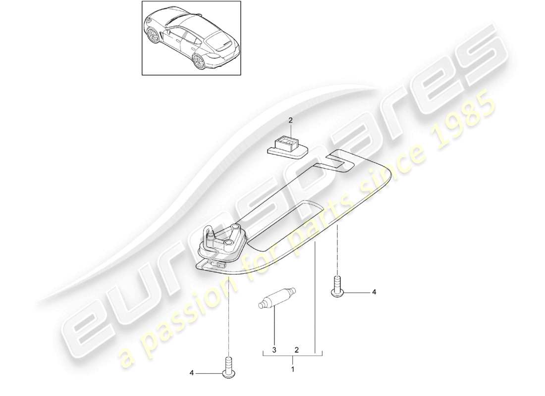 porsche 2012 (panamera 970) pare-soleil d - mj 2015>> schéma des pièces