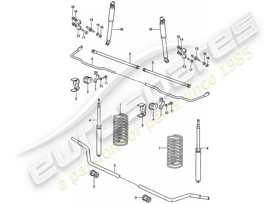 porsche 1983 (944) suspensions sport schéma des pièces