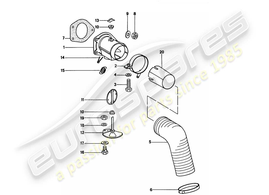 porsche 1976 (911) alimentation en air de chauffage schéma des pièces