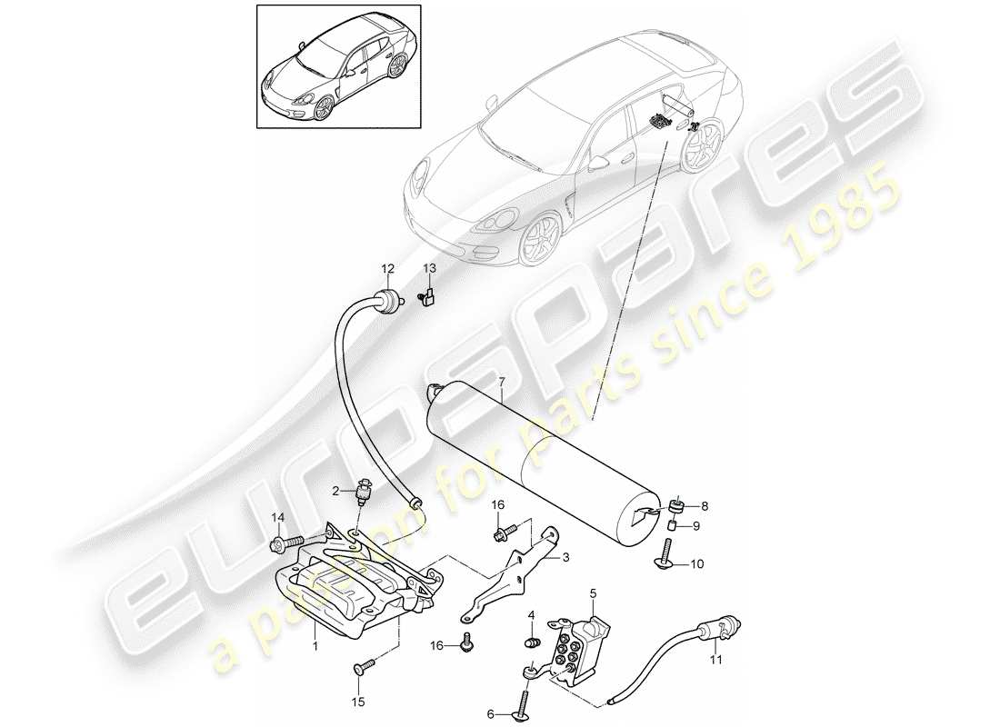 porsche 2010 (panamera 970) système d'auto-nivellement schéma des pièces