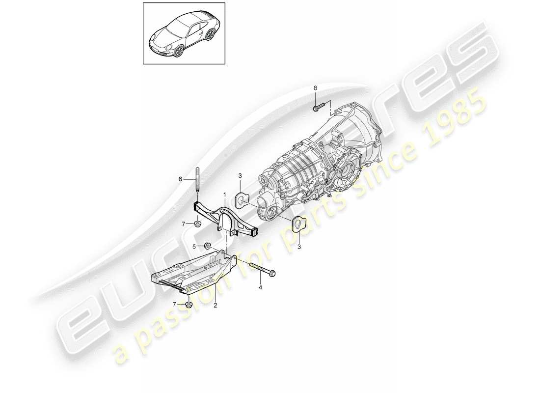 porsche 2011 (997-2) suspension de transmission schéma des pièces