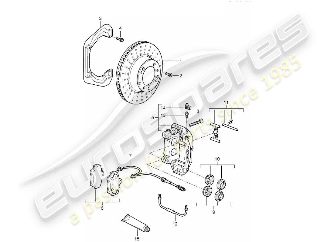 porsche 2005 (997-1) freins à disque schéma des pièces
