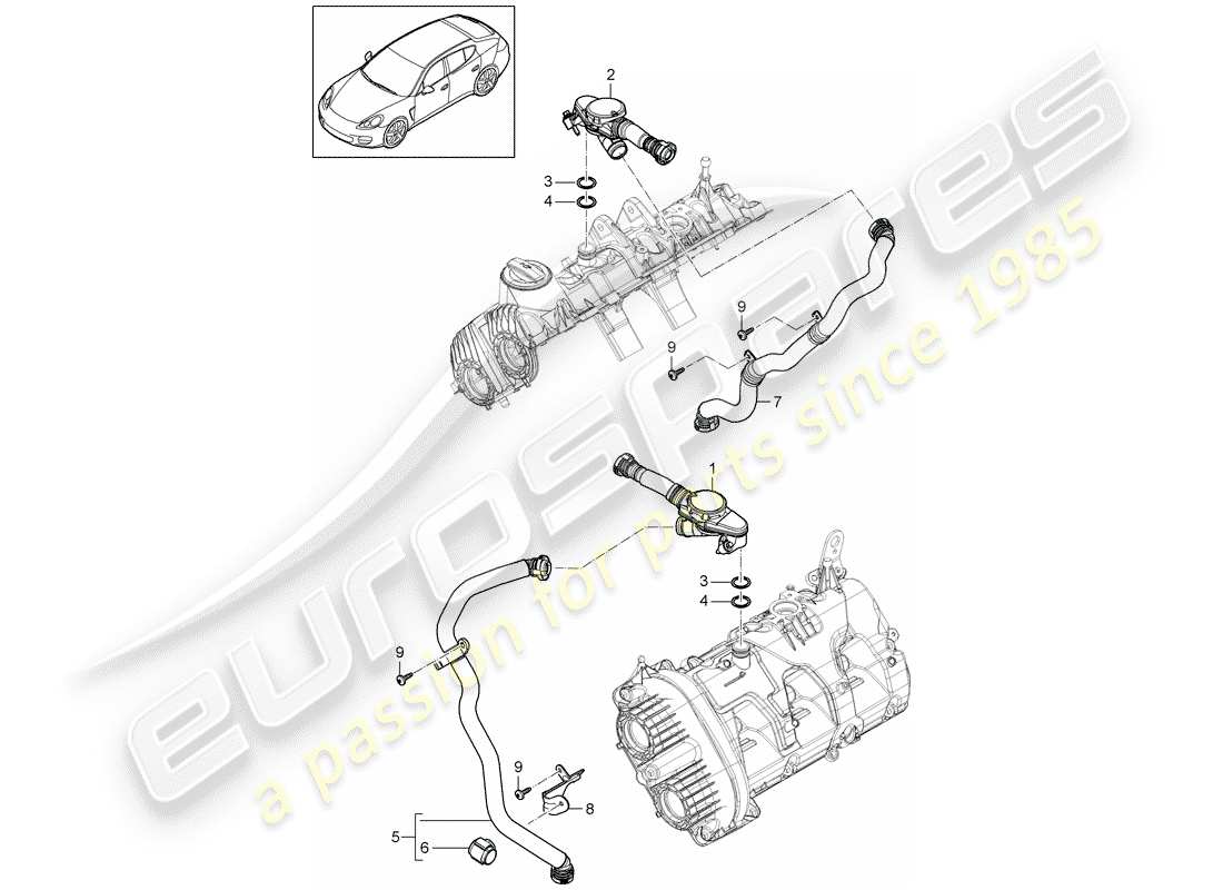 porsche 2013 (panamera 970) carter schéma des pièces