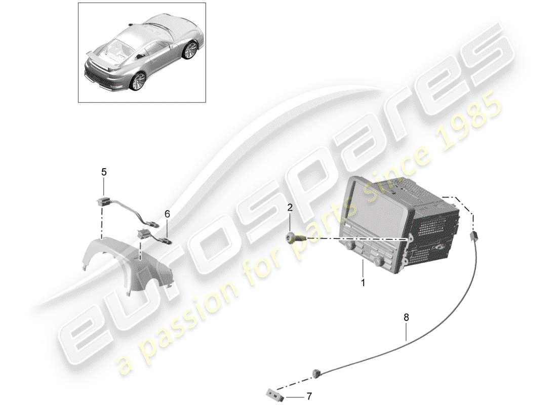 porsche 2015 (991-1 r/gt3/rs) unité de commande schéma des pièces