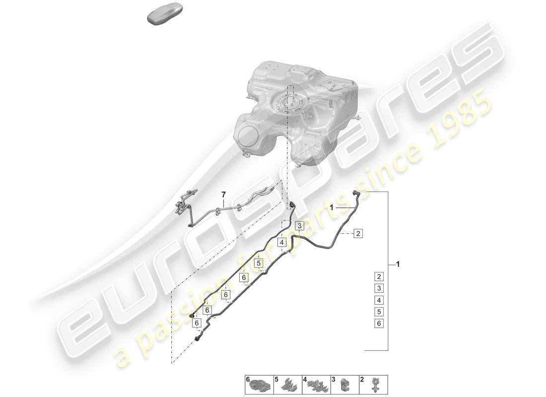 porsche 2019 (992-1) diagramme des pièces de la conduite de carburant