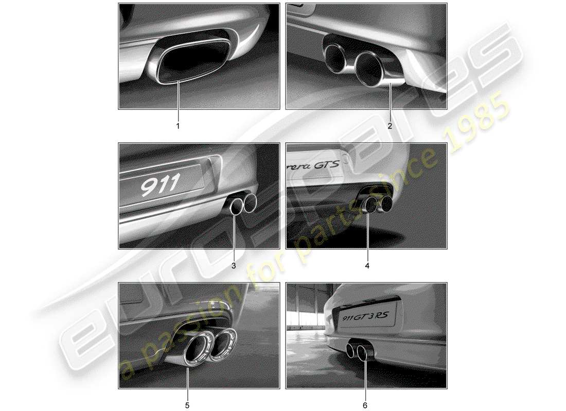 porsche 2006 (tequipment) echappement sport schéma des pièces