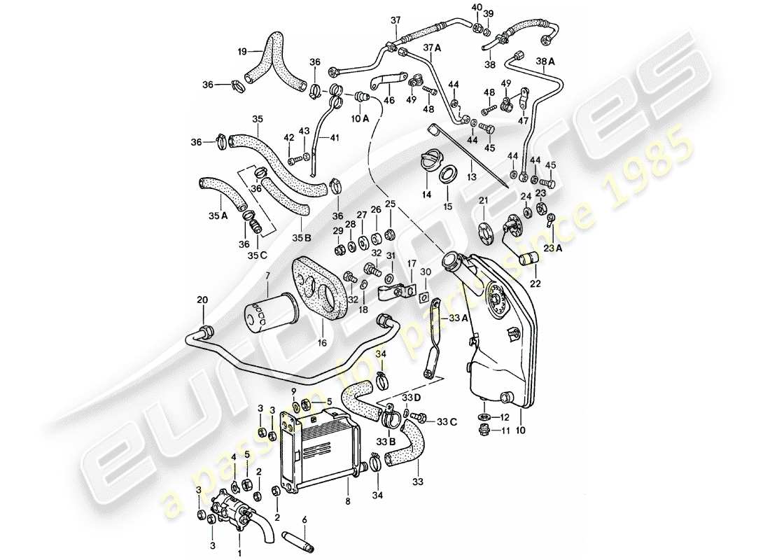 porsche 1979 (911) lubrification du moteur schéma des pièces