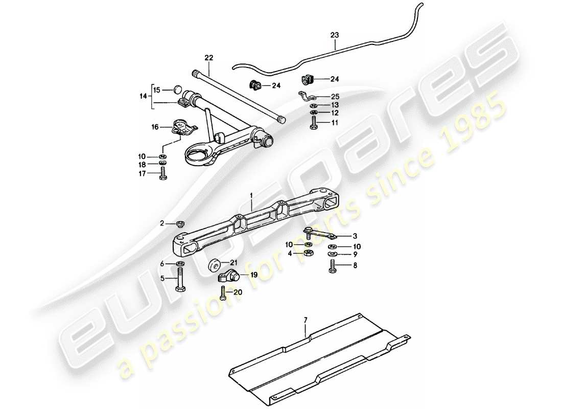 porsche 1979 (911) essieu avant - stabilisateur schéma des pièces