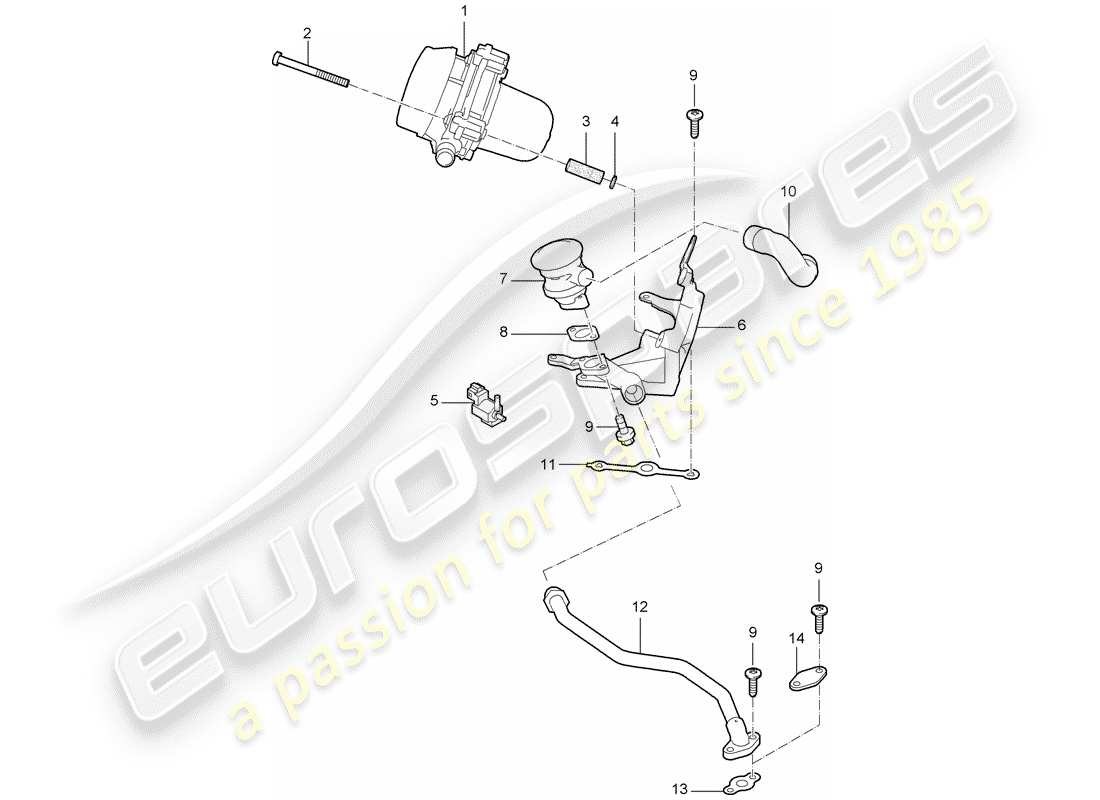 porsche 2007 (987 cayman) injection d'air schéma des pièces