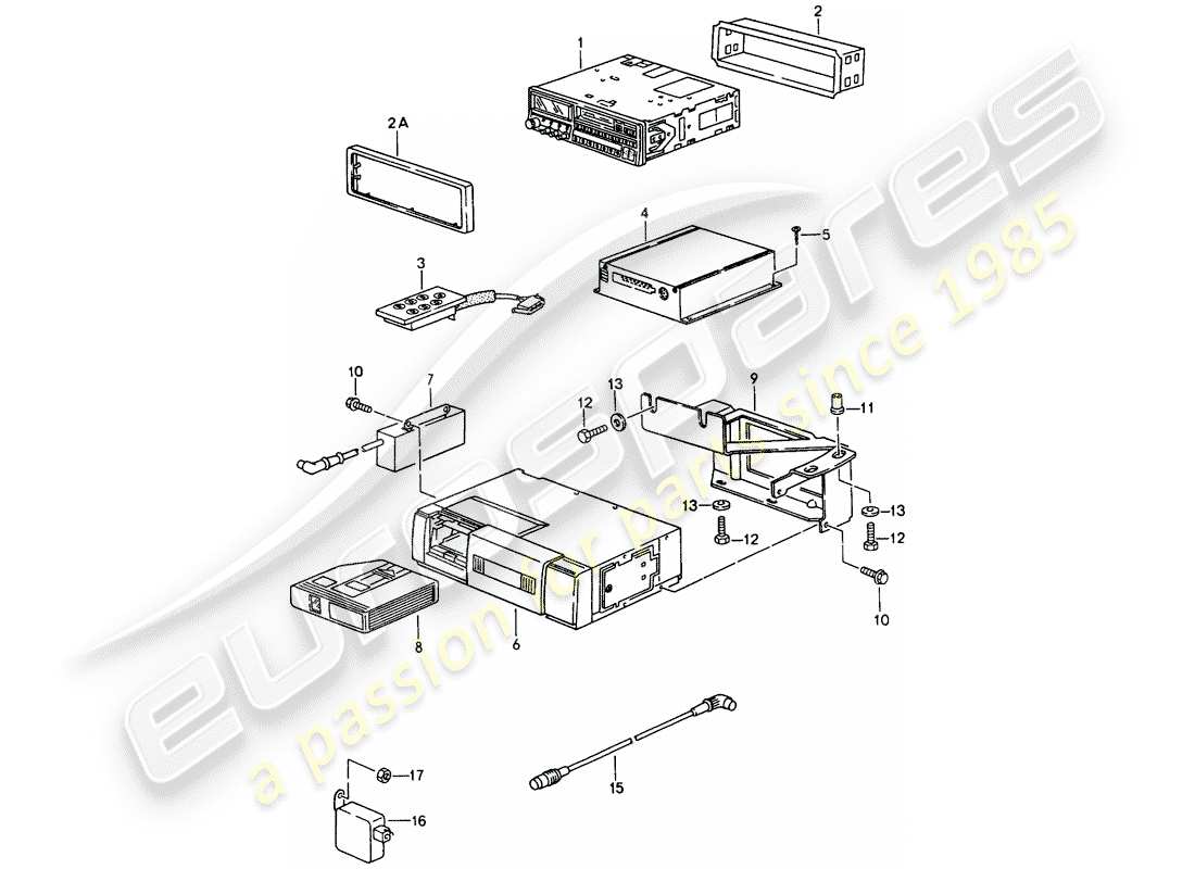 porsche 1998 (993) unité radio - amplificateur - f >> 99-ts371 089 - d >> - mj 1995 schéma des pièces