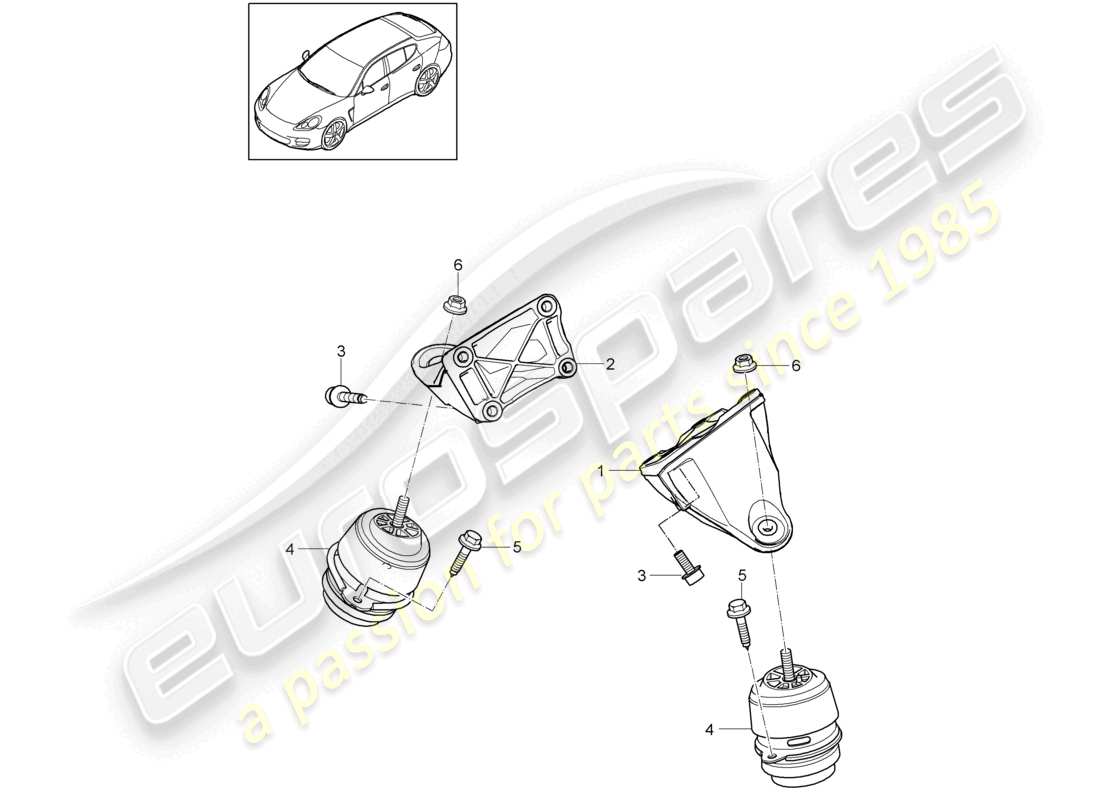 porsche 2010 (cayenne e1 9pa) palan de levage du moteur inférieur schéma des pièces