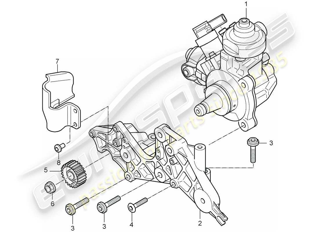 porsche 2010 (cayenne e1 9pa) pompe haute pression schéma des pièces