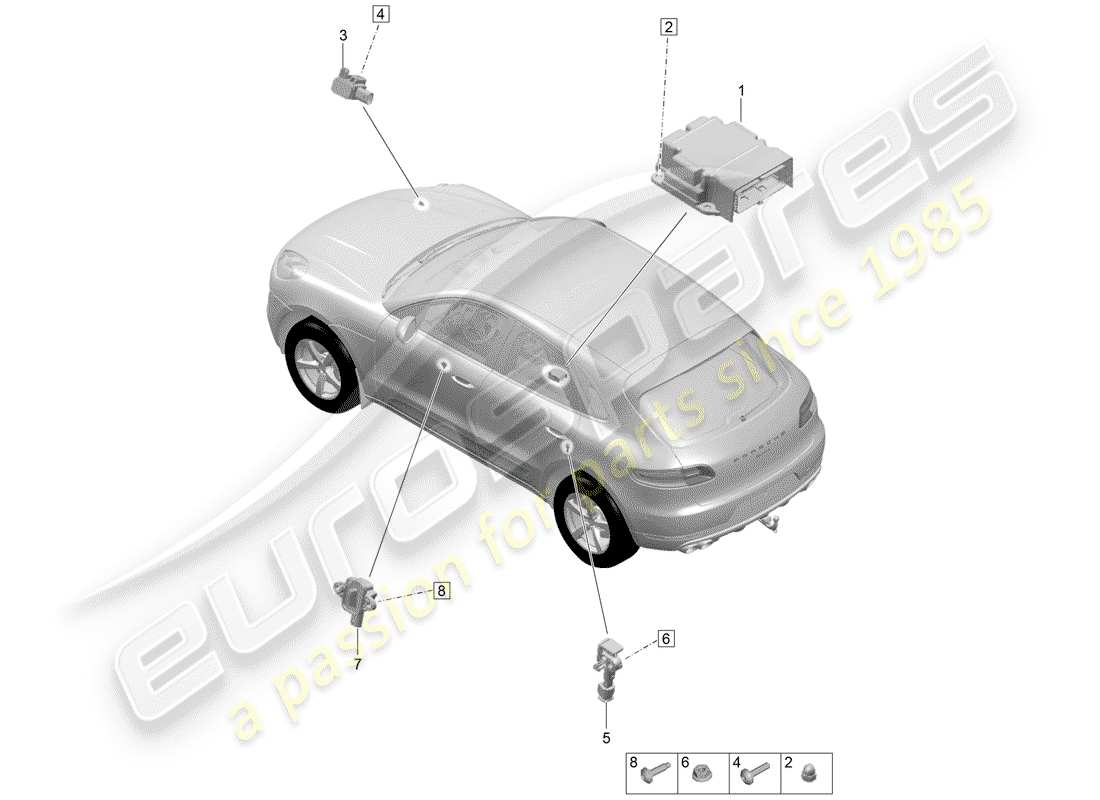 porsche 2019 (macan) module de commande électronique schéma des pièces