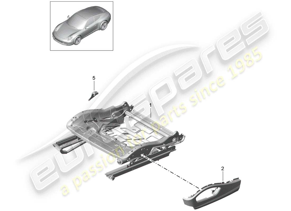porsche 2013 (991-1) cadre de siège schéma des pièces