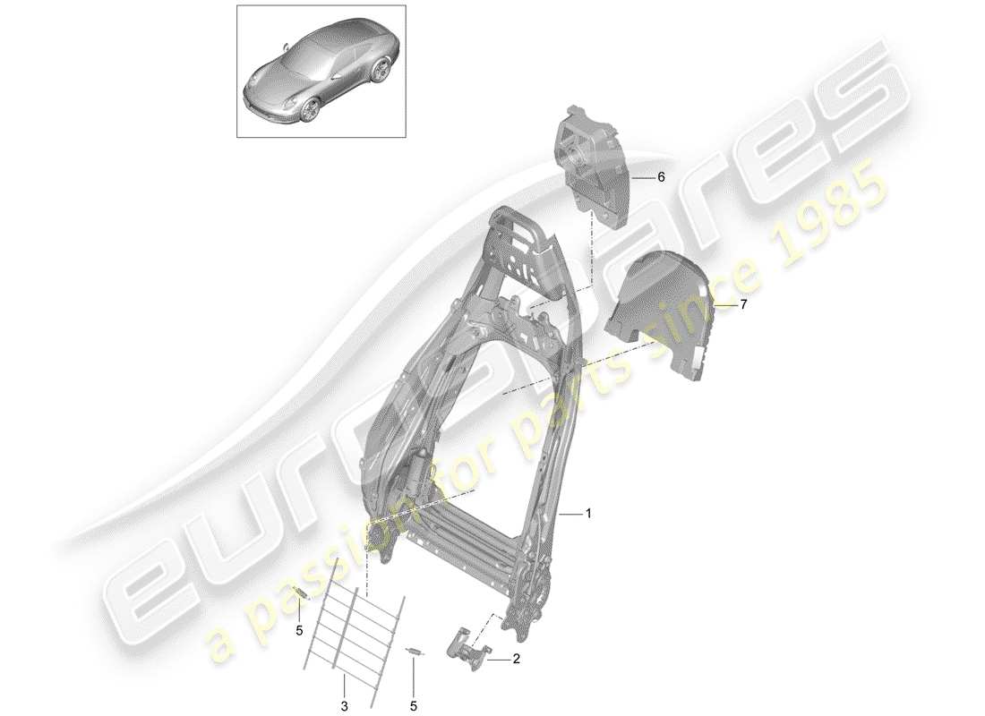 porsche 2015 (991-1) cadre - dossier schéma des pièces