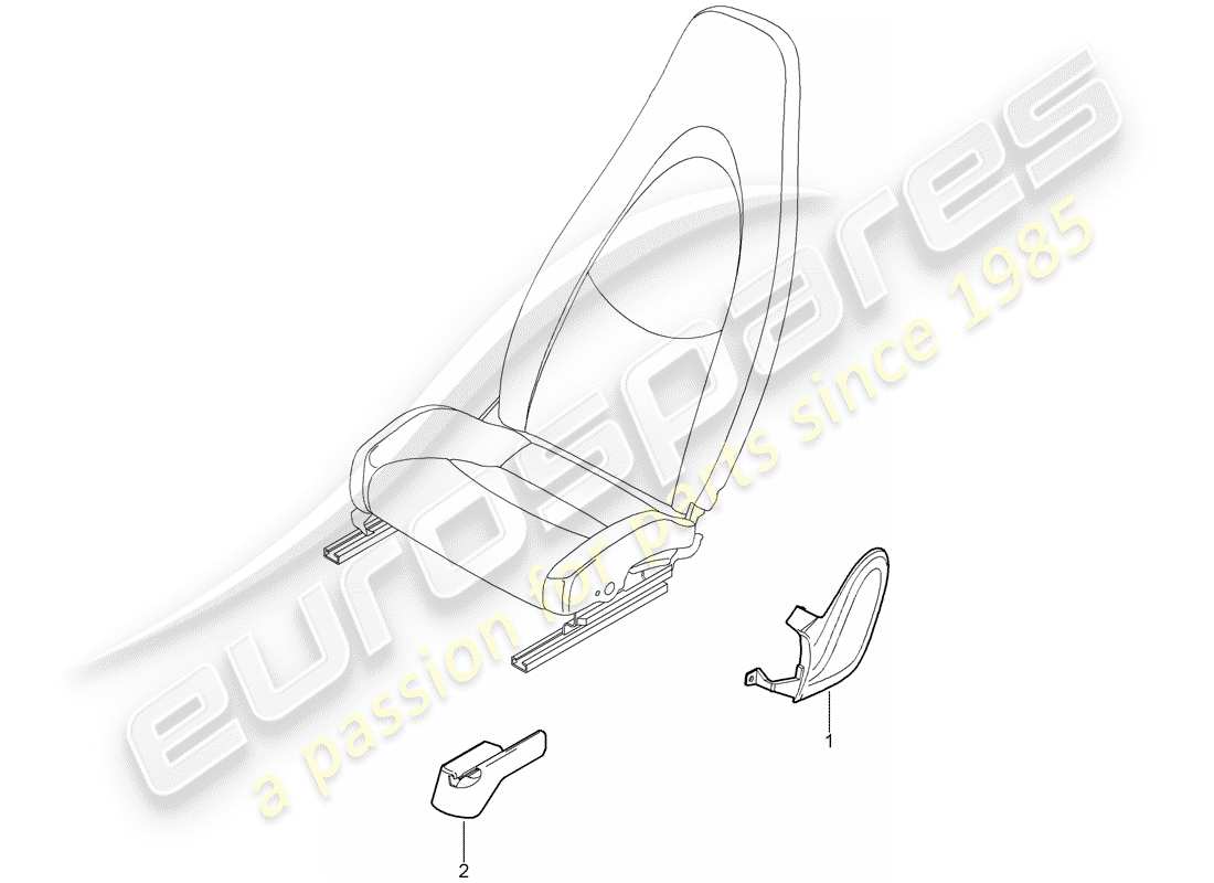 porsche 2008 (987 cayman) schéma des pièces du siège avant
