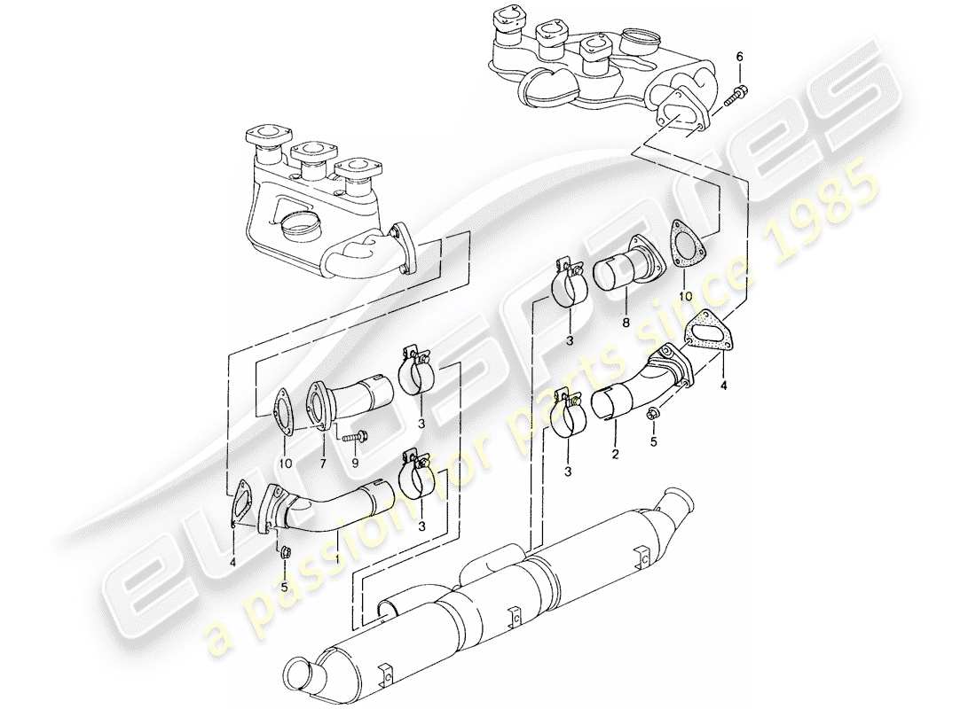 porsche 1998 (993) système d'échappement - kits de réparation - voir informations techniques - groupe 2 - nr. 2/98 diagramme de pièce