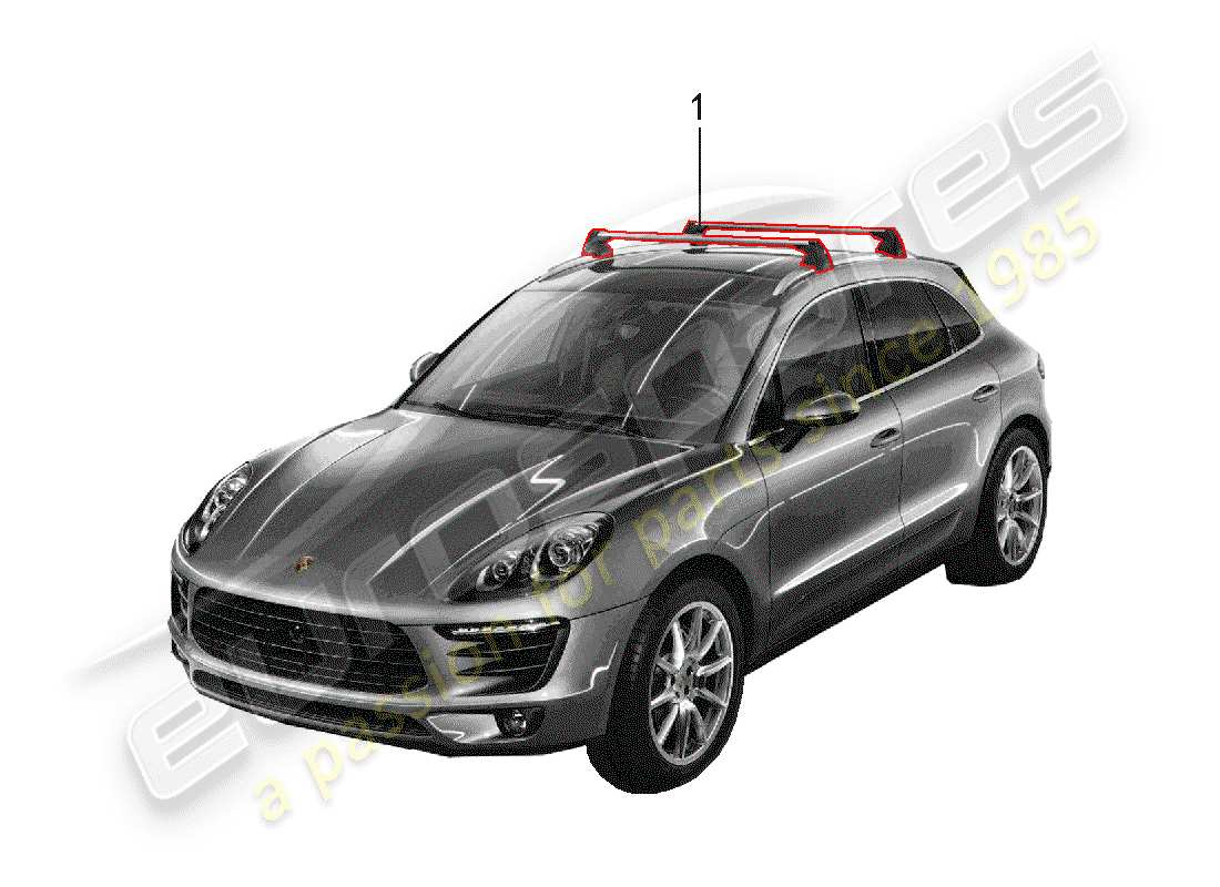 porsche 2016 (tequipment macan) porte-bagages de toit schéma des pièces