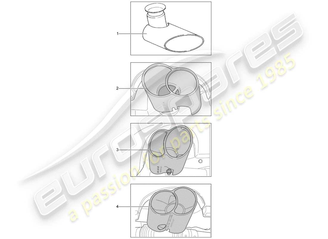 porsche 2005 (tequipment) echappement schéma des pièces