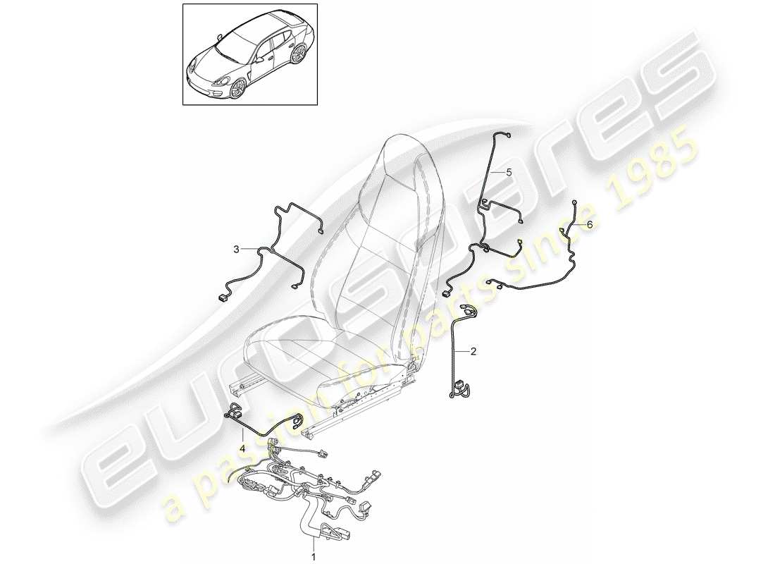 porsche 2011 (panamera 970) faisceaux de câbles schéma des pièces