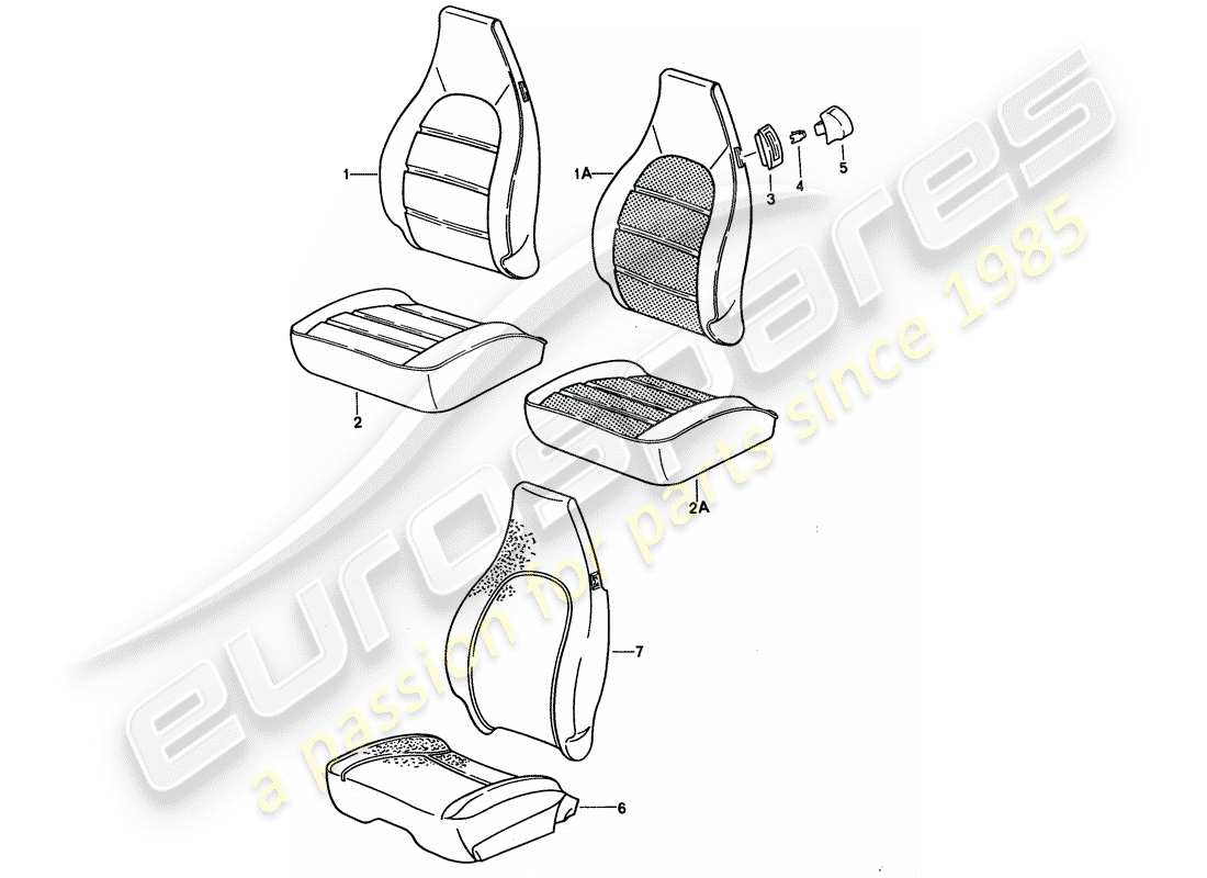 porsche 1994 (928) diagramme de pièce en tissu