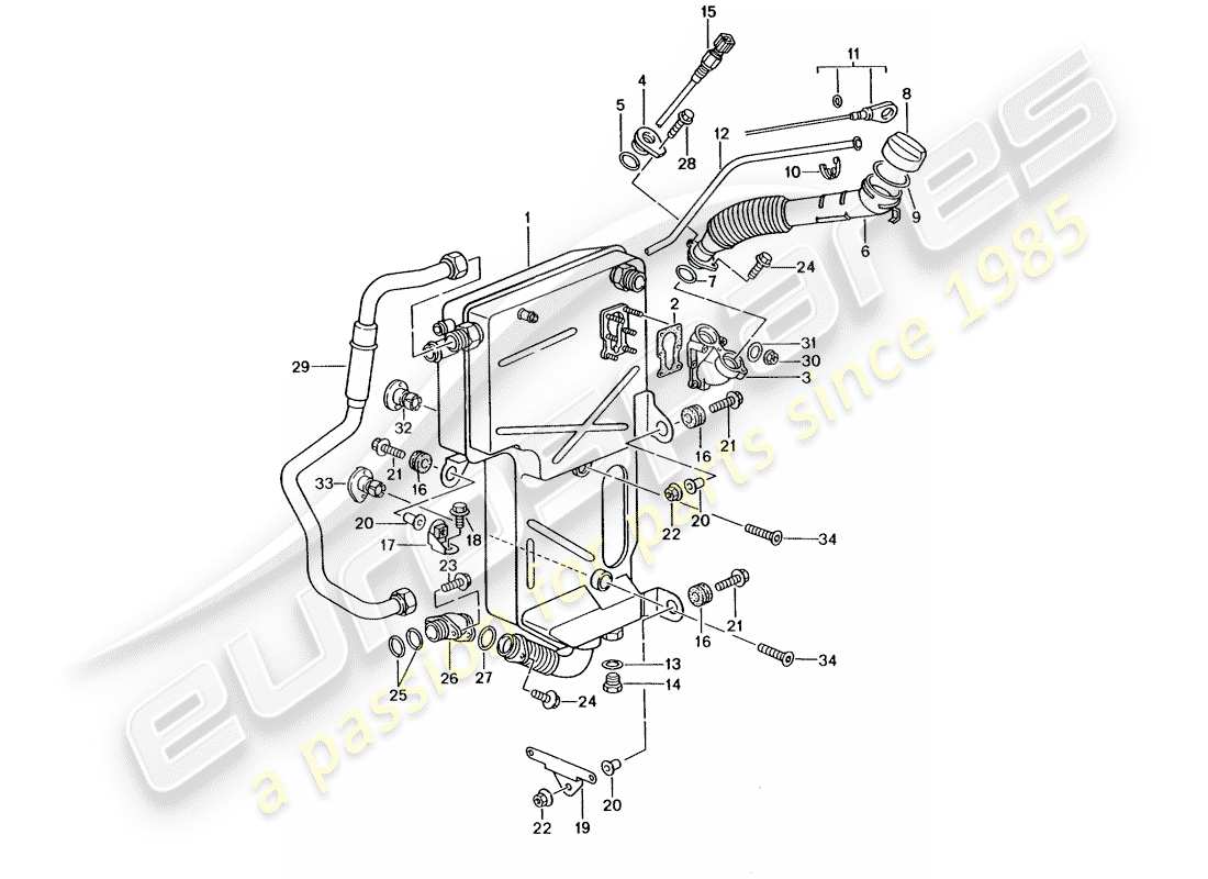 porsche 2005 (996 gt3) lubrification moteur - réservoir d'huile schéma des pièces