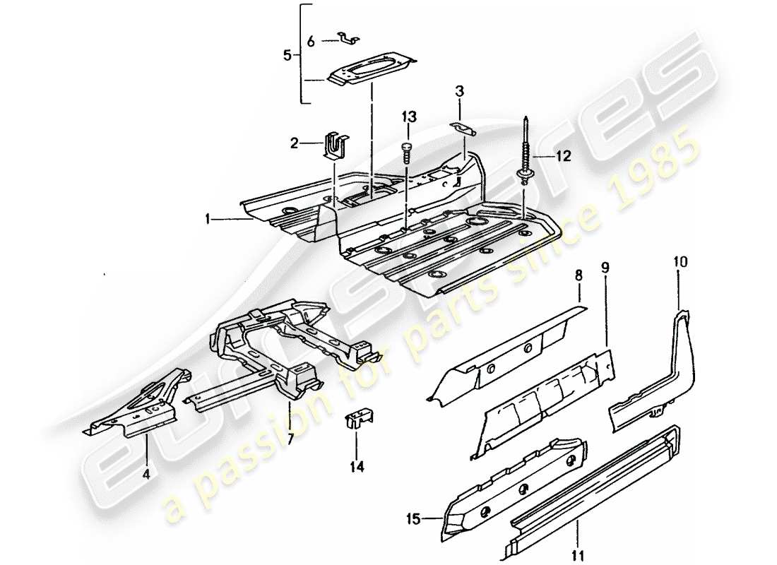 porsche 1998 (993) diagramme des pièces du cadre