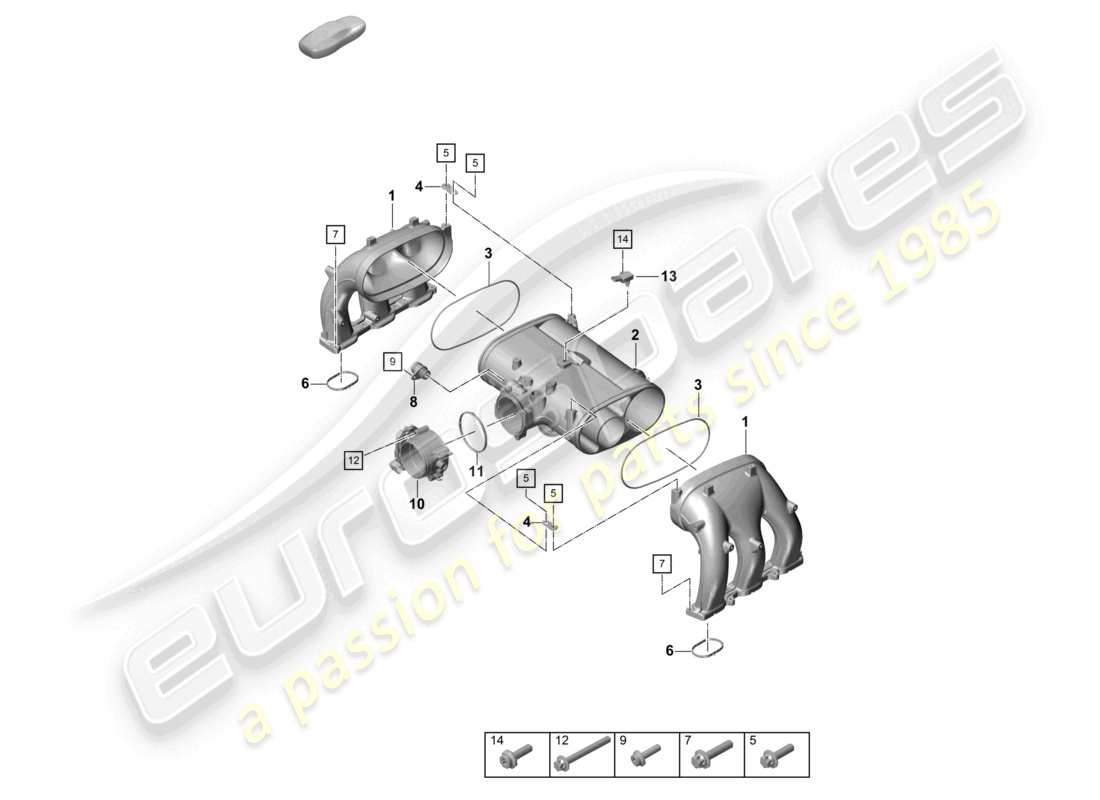 porsche 2020 (718 boxster) distributeur d'air d'admission papillon des gaz schéma des pièces