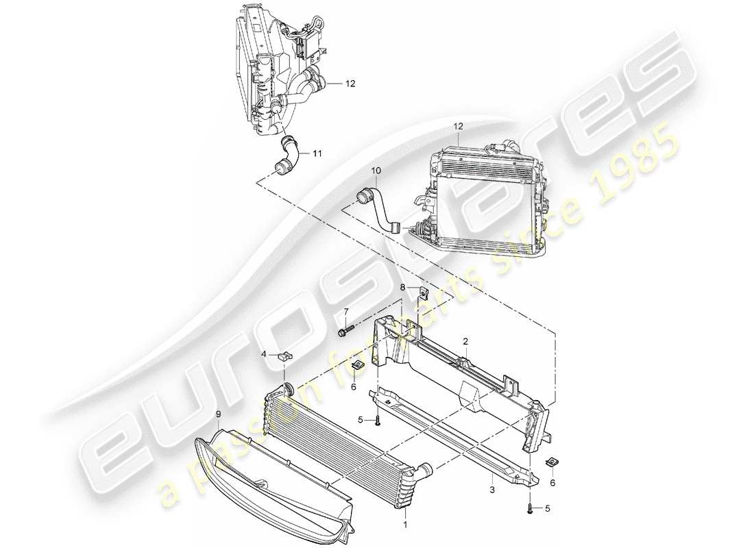 porsche 2005 (987 boxster) radiateur schéma des pièces