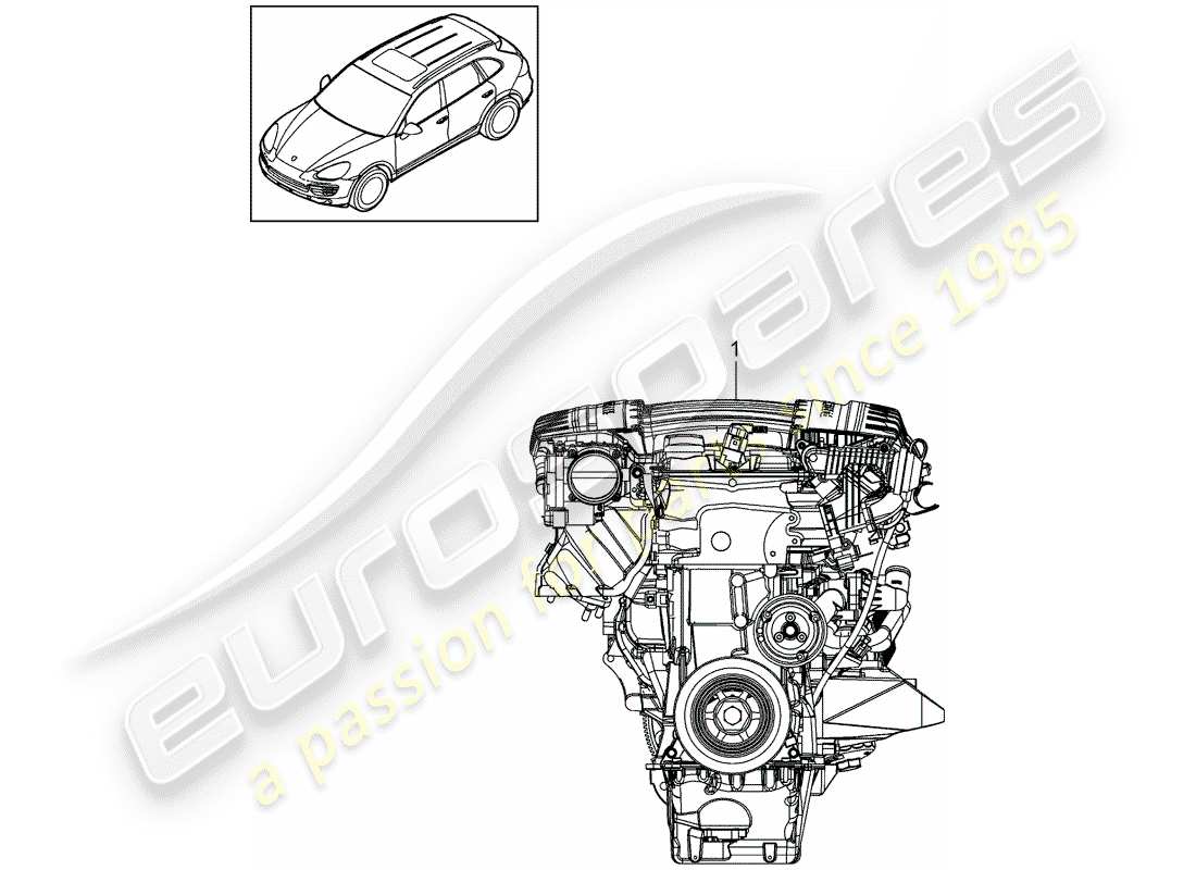 porsche 2016 (cayenne e2 92a) moteur de remplacement schéma des pièces