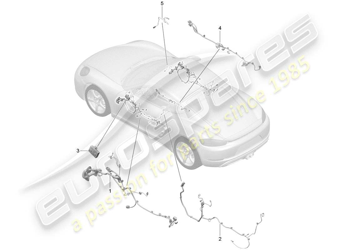 porsche 2020 (718 cayman) faisceau de câblage schéma des pièces