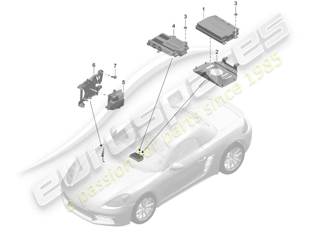 porsche 2020 (718 boxster) schéma des pièces de l'amplificateur