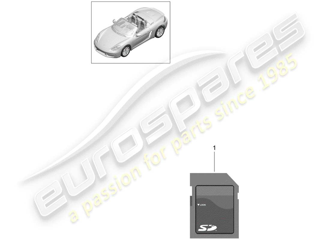 porsche 2020 (718 boxster) carte mémoire sd pour mise à jour schéma des pièces