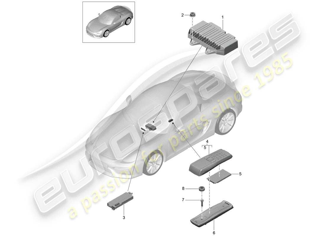 porsche 2016 (981 boxster spyder) schéma des pièces de l'amplificateur