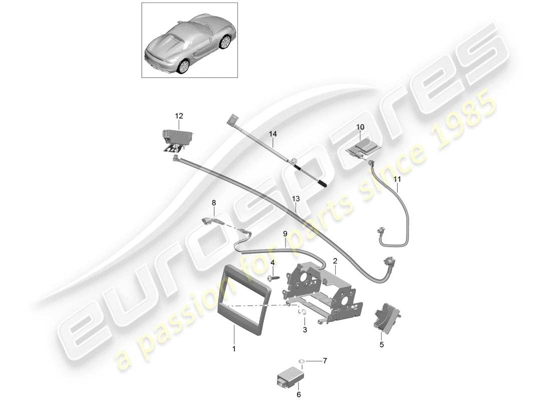porsche 2016 (981 boxster spyder) préparation schéma des pièces