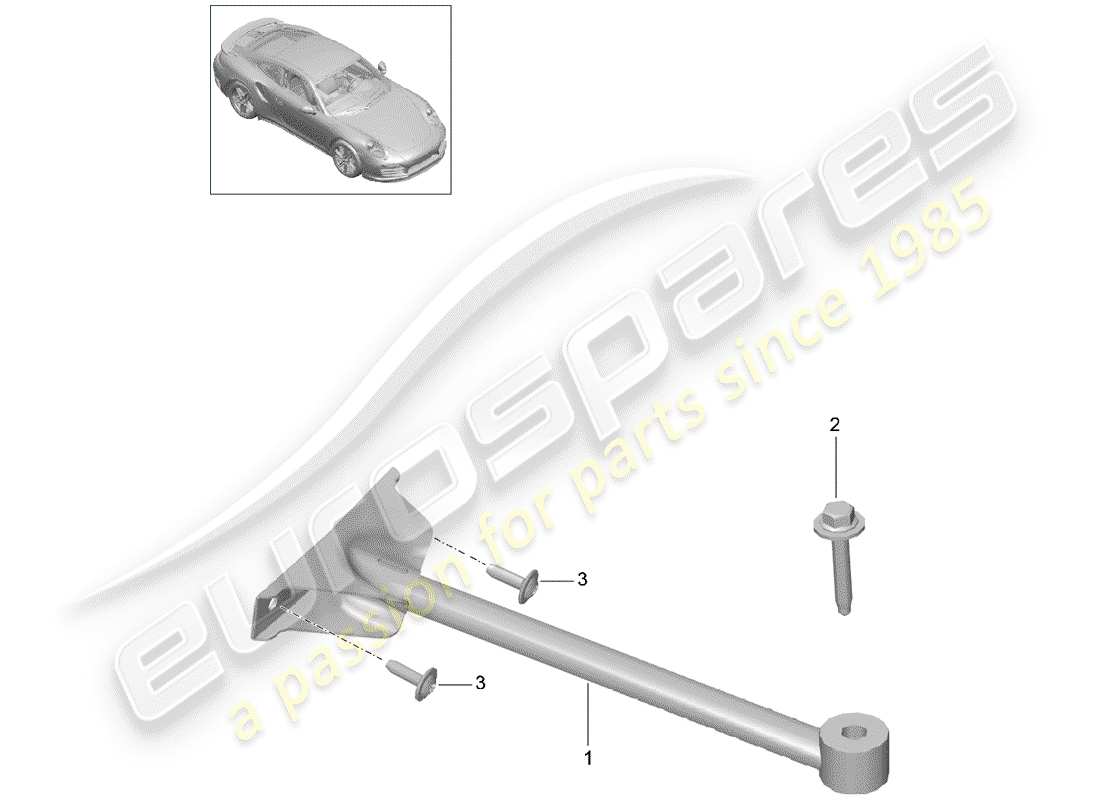 porsche 2016 (991-1 turbo) schéma des pièces de la jambe de force du dôme
