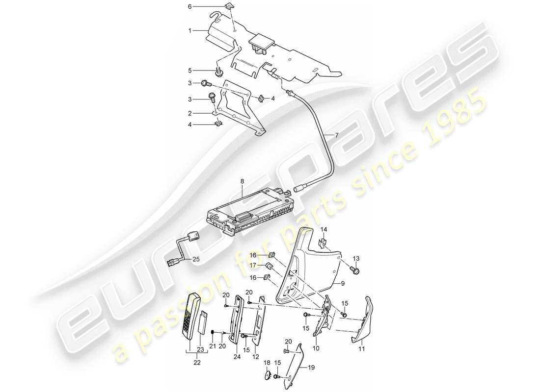 porsche 2011 (987 cayman) téléphone schéma des pièces