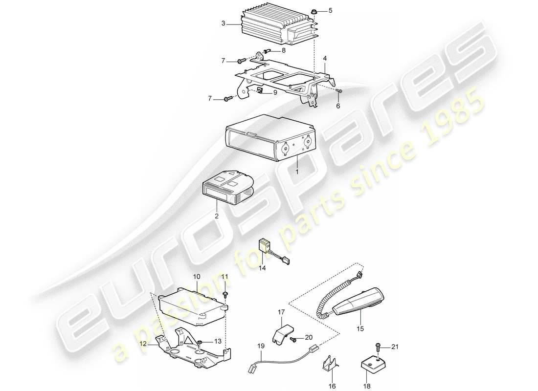porsche 2010 (cayenne e1 9pa) schéma des pièces de l'amplificateur