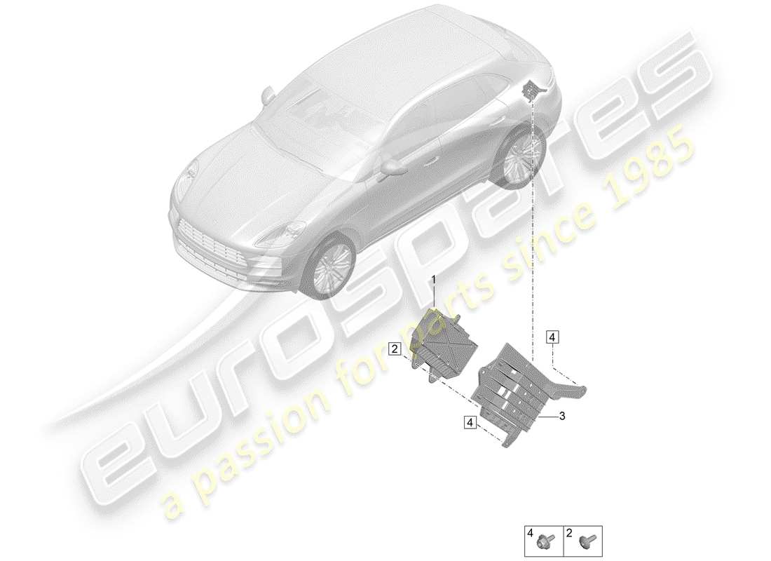 porsche 2019 (macan) booster pour système sonore schéma des pièces