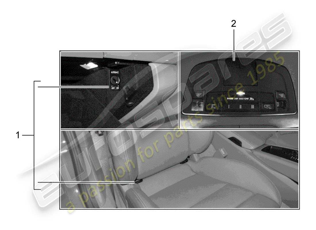 porsche 2013 (tequipment 98x/99x) siège enfant schéma des pièces