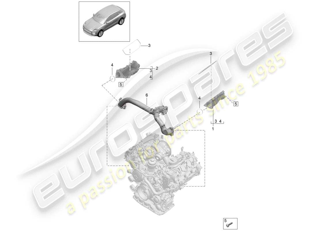 porsche 2019 (macan) distributeur d'air d'admission schéma des pièces